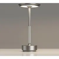 24hShop Bordlampe/natlampe med touch-kontrol og USB-opladning - Sølv