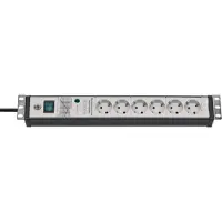 Brennenstuhl 19" ÜSS 60.000A Premium-Line 6-gang sort/lysegrå, 3m