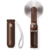 JISULIFE Handheld Fan Life8 Plus Portable USB Fan with Power Bank Function 4500mAh and Flashlight - Brown