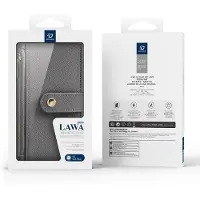 DUX Lawa læderetui til Samsung Galaxy S25+ med aftagelig magnetisk tegnebog - grå