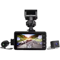ISTOVO Motorcycle DVR Dash Camera with Front Rear Camera Dual Video Loop Recording Waterproof Motorbike Driving Recorder Cam