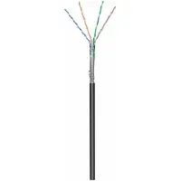 Usorteret DSIT CAT6 udendørskabel, S/FTP, AWG 23/1 (stiv leder), 305 m sort, CCA