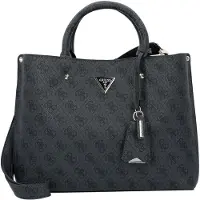 GUESS Håndtaske 'MERIDIAN II GIRLFRIEND SATCHEL' grafit / sort