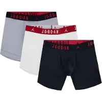 Jordan Boksershorts 'FLIGHT Cotton Core Boxer Briefs' grå-meleret / rød / sort / hvid