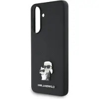 Karl Lagerfeld Samsung Galaxy A36 Saffiano Metal Karl and Choupette Cover - Sort