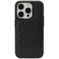 Audi GT syntetisk læderetui til iPhone 15 Pro Max - sort