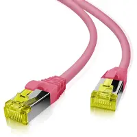 Helos patchkabel Cat 6a S/FTP RJ45 magenta 15m AWG26/7 LSZH GHMT