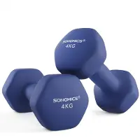 24hShop Håndvægte 4kg 2-pak - blå / neoprenhåndvægte / sekskantede vægte til styrketræning