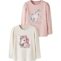 Name it Bluser - 2-pak - NmfKimia - Antique White/Lotus - - 3 år (98) - Bluse