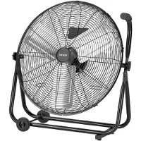 Vevor Industrial Butiksventilator, 609,6 mm Gulvventilator, Højhastighed 7500 CFM, Kraftige Aluminiumsvingere, 3 Hastigheder, 360 Graders Hældning, Ideel til Kommerciel, Garage, Lager, Kælder, Værkste