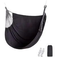 24hShop Hængestol i lærred - Svart / hængende gyngestol / hængekøjestol