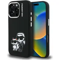 Karl Lagerfeld silikone Karl&Choupette Sketch MagSafe-etui til iPhone 16 Pro Max - Sort
