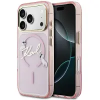 Karl Lagerfeld IML Choupettes Karl Script Logo MagSafe-etui til iPhone 17 Pro - Pink
