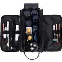 24hShop Toilettaske med 3 rum / stor rejsetaske til toiletartikler / vandtæt makeuptaske med lynlås