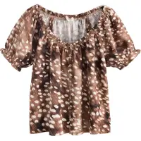 Next Bluse creme / brun / mørkebrun