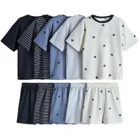 The Set Nattøj creme / navy / royalblå / pastelblå