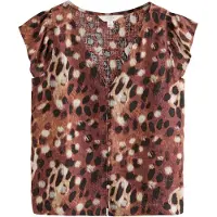 Next Bluse creme / brun / mørkebrun / sort
