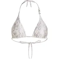 Karl Lagerfeld Bikinioverdel ' Triangel-Bikini-Oberteil ' grå / hvid