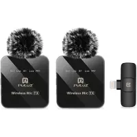 24hShop Puluz Trådløse mikrofoner med modtager til iPhone / iPad