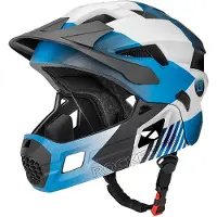 RockBros TS-61 cykelhjelm 10110061001 børnecykelhjelm med aftagelig kæbe størrelse S (48-54) - blå
