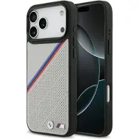 BMW M Tricolor Metal Logo MagSafe-etui til iPhone 17 Pro Max - grå