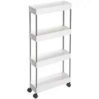 Songmics Smal vogn med 4 hylder - Hvid