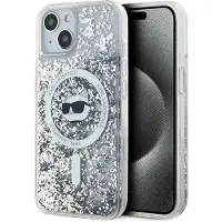 Karl Lagerfeld Liquid Glitter Choupette Head MagSafe-etui til iPhone 15 / 14 / 13 - gennemsigtig