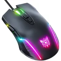 Onikuma CW905 gamingmus med 6 DPI-niveauer og RGB-belysning - sort
