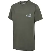 Hummel T-shirt - HmlJr Reg Graphic - Castor Gray m. Print - - 13-14 år (158-164) - T-Shirt