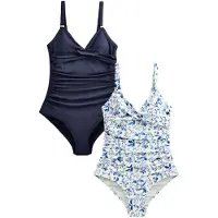 Next Formgivende badedragt blå / navy / hvid