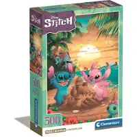 Clementoni Disney Stitch Puzzle - 500 brikker - Voksen puslespilsplakat inkluderet Disney puslespil sjov for voksne lavet i Italien 35547