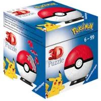 Ravensburger Pokemon Pokeball 3D-puslespilsbold - 54 dele, Ingen lim påkrævet, Displaystativ inkluderet, Til børn fra 6 år