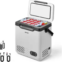 Vevor 12 Volt Køleskab, 12,68 QT/12L Bilkøleskab, Bærbar Elektrisk Fryserkompressor med Håndtag, 12V/24V DC 100-240V AC, -4°F til 68℉/-20℃ til 20℃, til Lastbil Varevogn RV SUV Båd Rejser Camping