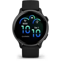 Garmin vívoactive 6 - 42 mm - skifer - smart ur med bånd - silikone - sort - håndledsstørrelse: 125-190 mm - display 1.2 - 8 GB - Bluetooth, ANT+, Wi-Fi - 23 g