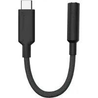 Alogic Elements Pro - USB-C til hovedtelefon jackstikadapter - 24 pin USB-C han til ministik hun - 10 cm - sort - aktiv chip