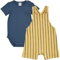 Müsli Sæt - Body/Smækbukser - Frotté - Hemp/Navy - - 1 år (80) - Body K/Æ