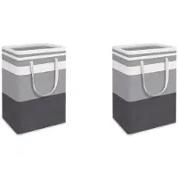 Exogio 2X 75L Laundry Basket Bag,Waterproof Washing Baskets,Collapsible Laundry Hamper with Extended Handles for Clothes Toys,A