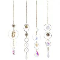 Typecat Crystal Sun Catcher Star Moon Pendant Bedroom Window Decoration Crystal Pendant
