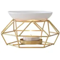 Typecat Keramisk duftlampe æterisk oliebrænder metal til olier vokssmelte med