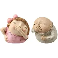 Melitt 2PCS Girl Holding Nose Bathroom Statue, Funny Girl Bathroom Decor Bathroom Shelf Sitters