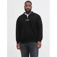 Jack&Jones PLUS Plus Size Printet Sweatshirt Med Halv Lynlås