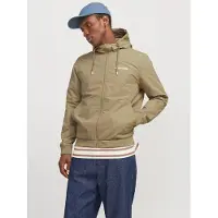 Jack & Jones Overgangsjakke 'JJERush' mørkebeige / hvid