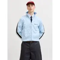 Jack & Jones Sweatjakke lyseblå / sort / hvid