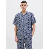 Jack & Jones Skjorte 'JORSeersucker' navy / hvid