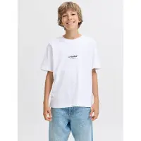 Jack & jones T-shirt - Noos - JjeSoho - Hvid m. Logo - - 8 år (128) - T-Shirt