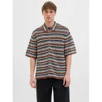 Jack & Jones Cardigan 'JORCorfu' brun / sort / hvid