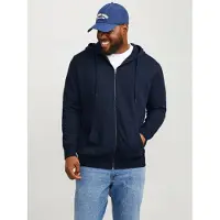 Jack&Jones PLUS Plus Size Ensfarvet Hættetrøje Med Lynlås