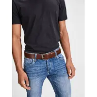 Jack & Jones Bælte 'JJIPaul' brun / sølv