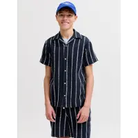Jack & Jones Junior Skjorte 'JORCoba' natblå / hvid