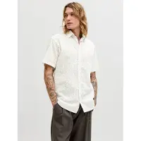 Jack & Jones Blasummer Linen Print Kortærmet Skjorte